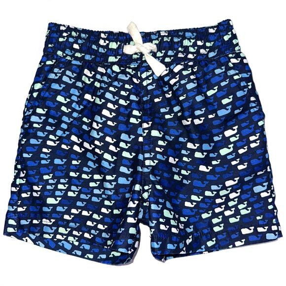 Vineyard Vines Target Boys Blue Whale Print Swim Trunks Size 2T - Picture 1 of 11